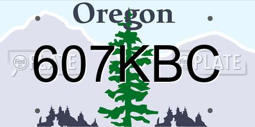 607KBC Oregon License Plate
