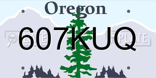607KUQ Oregon License Plate