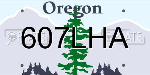 607LHA Oregon License Plate