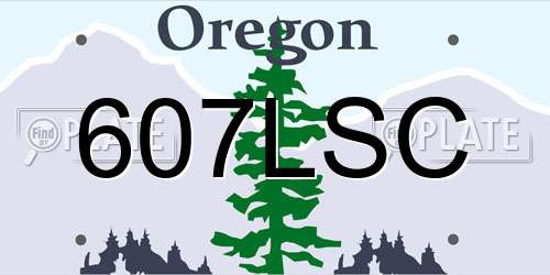 607LSC Oregon License Plate