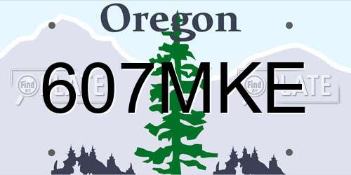 607MKE Oregon License Plate