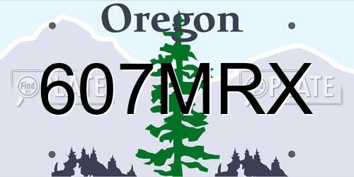 607MRX Oregon License Plate