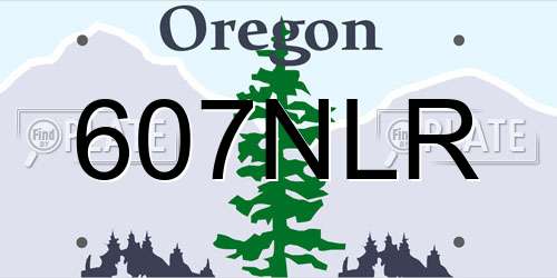 607NLR Oregon License Plate