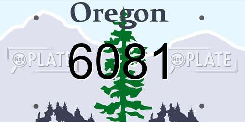 6081 Oregon License Plate