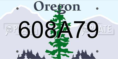 608A79 Oregon License Plate