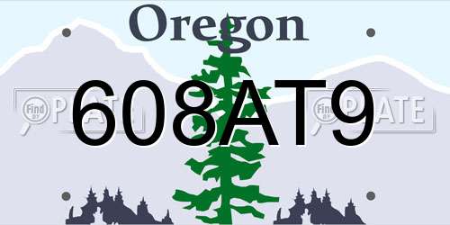 608AT9 Oregon License Plate