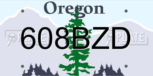 608BZD Oregon License Plate