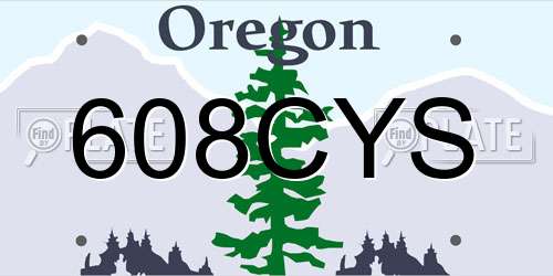 608CYS Oregon License Plate