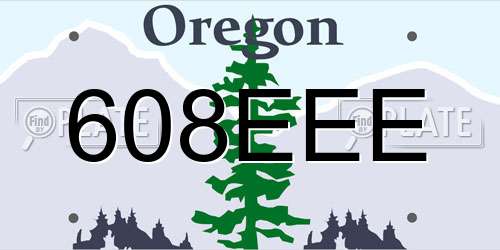 608EEE Oregon License Plate