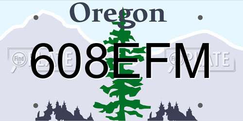 608EFM Oregon License Plate