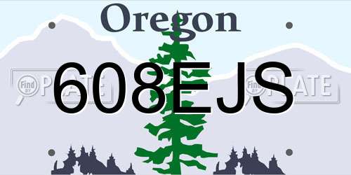 608EJS Oregon License Plate