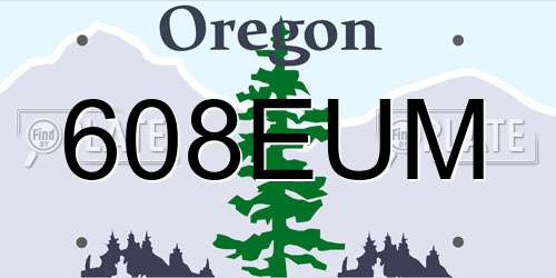 608EUM Oregon License Plate