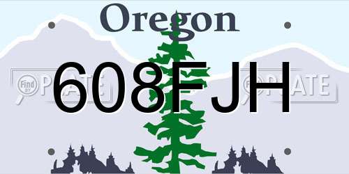 608FJH Oregon License Plate