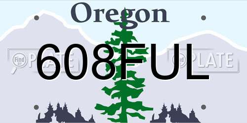 608FUL Oregon License Plate