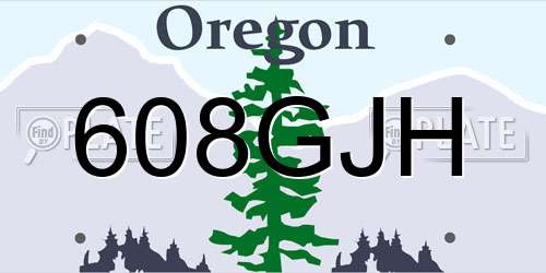 608GJH Oregon License Plate