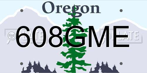 608GME Oregon License Plate