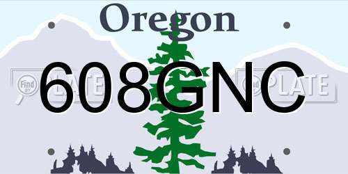 608GNC Oregon License Plate
