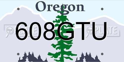 608GTU Oregon License Plate