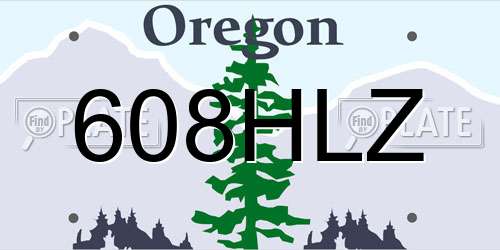 608HLZ Oregon License Plate