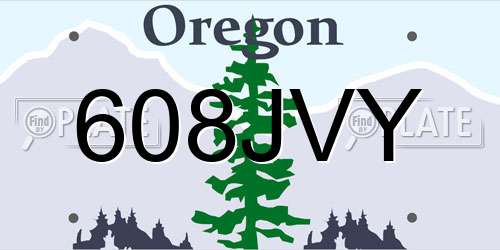 608JVY Oregon License Plate