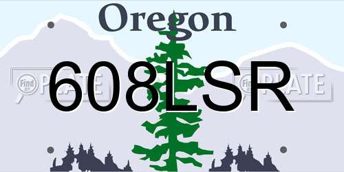 608LSR Oregon License Plate