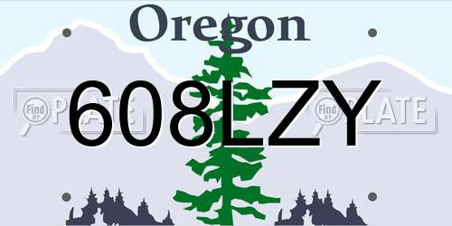 608LZY Oregon License Plate