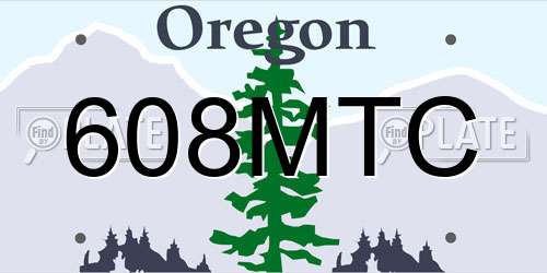 608MTC Oregon License Plate