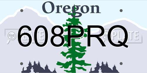 608PRQ Oregon License Plate