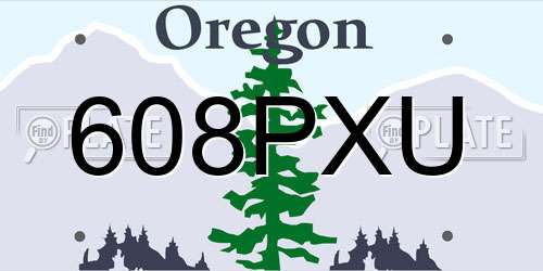 608PXU Oregon License Plate