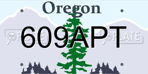 609APT Oregon License Plate