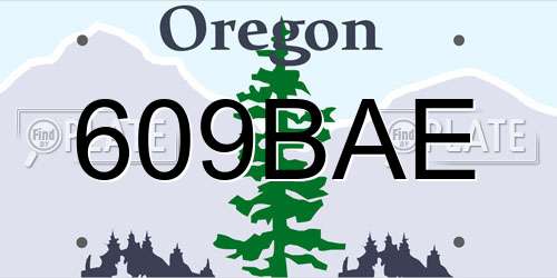 609BAE Oregon License Plate