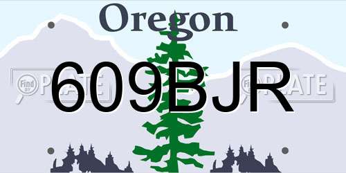 609BJR Oregon License Plate