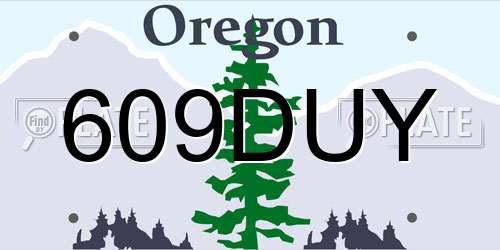 609DUY Oregon License Plate