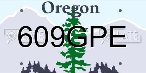 609GPE Oregon License Plate