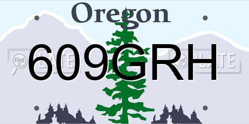609GRH Oregon License Plate
