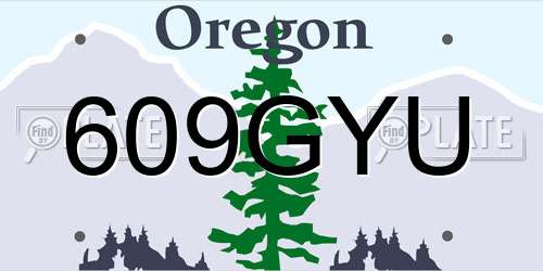 609GYU Oregon License Plate