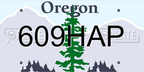 609HAP Oregon License Plate