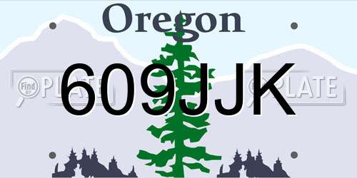 609JJK Oregon License Plate
