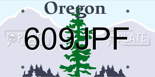 609JPF Oregon License Plate
