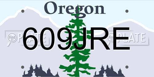 609JRE Oregon License Plate