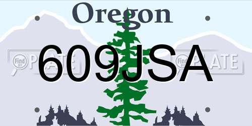 609JSA Oregon License Plate