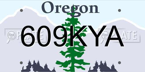 609KYA Oregon License Plate