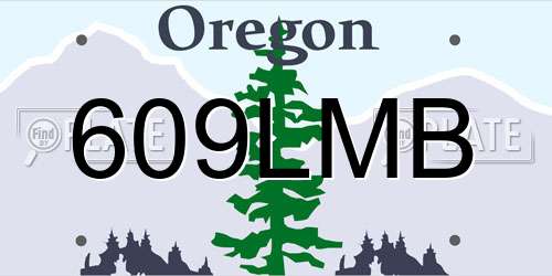 609LMB Oregon License Plate