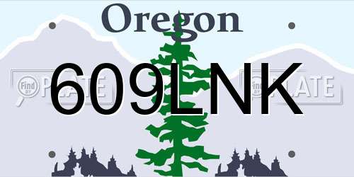 609LNK Oregon License Plate