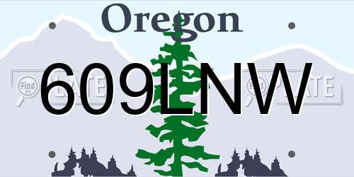609LNW Oregon License Plate