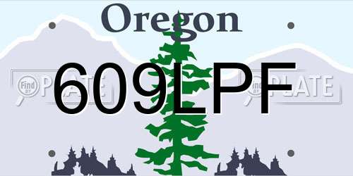 609LPF Oregon License Plate