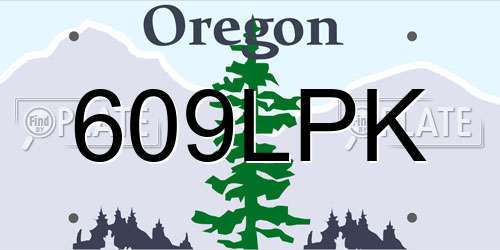 609LPK Oregon License Plate