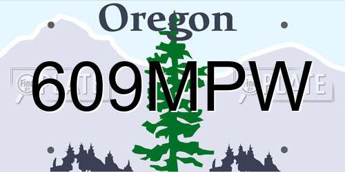 609MPW Oregon License Plate