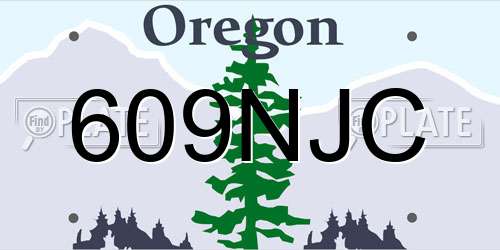 609NJC Oregon License Plate