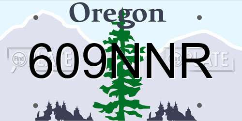 609NNR Oregon License Plate